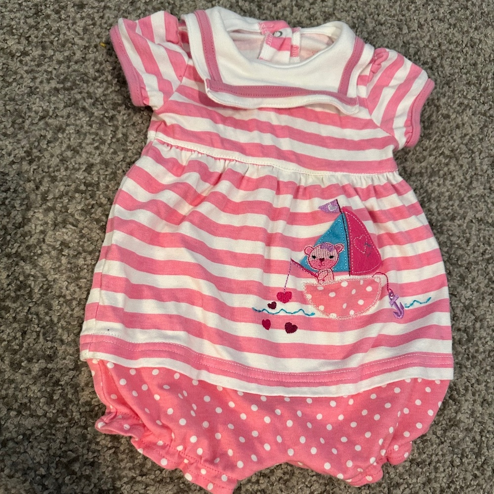 Nautical themed pink onepiece